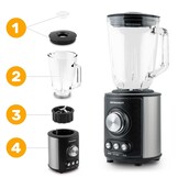 Moderne Design Blender - Krachtige 800W Smoothiemaker met Glazen Kan