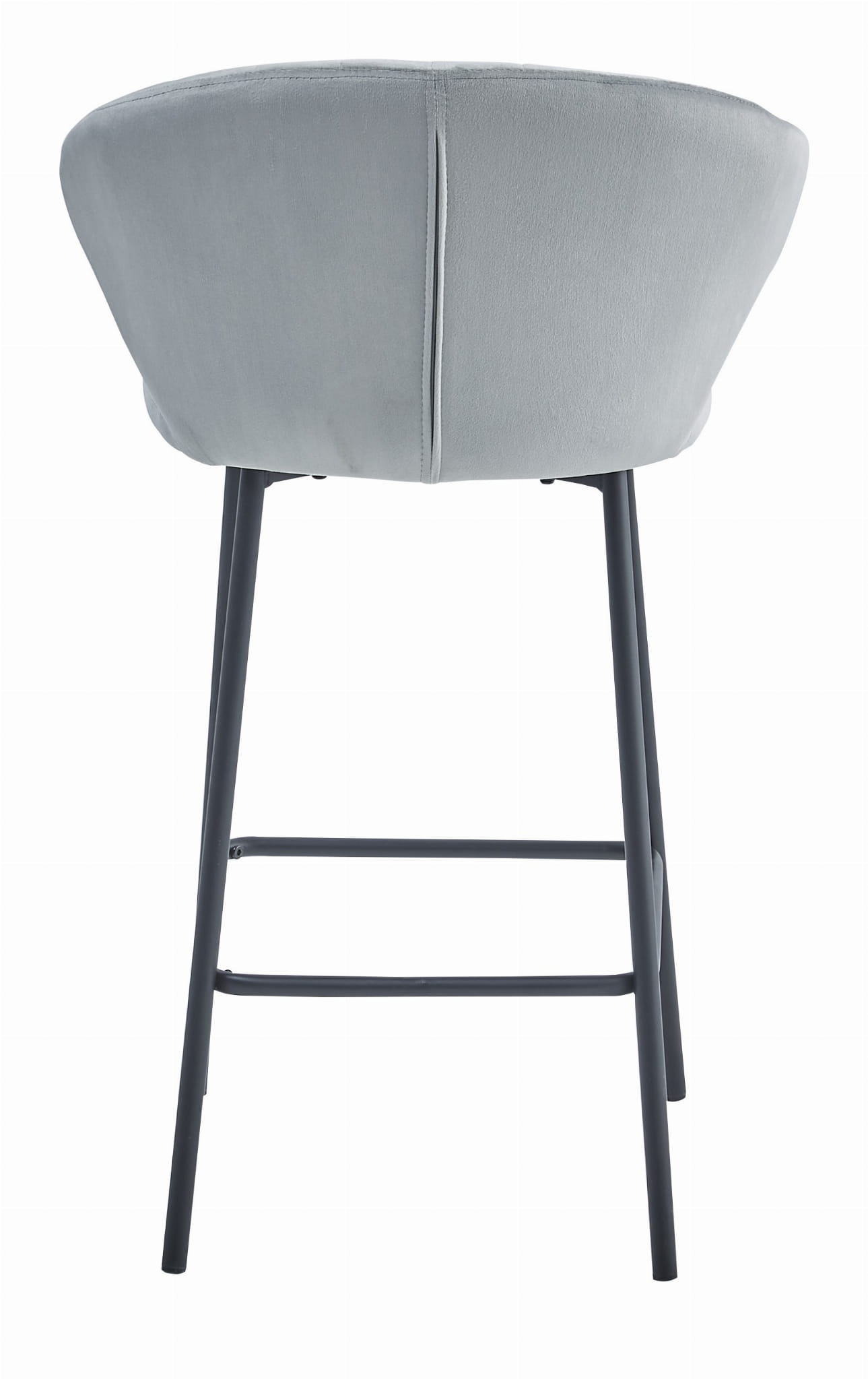 Luxe Fluwelen Barkruk - Zilvergrijs Design - Moderne Uitstraling