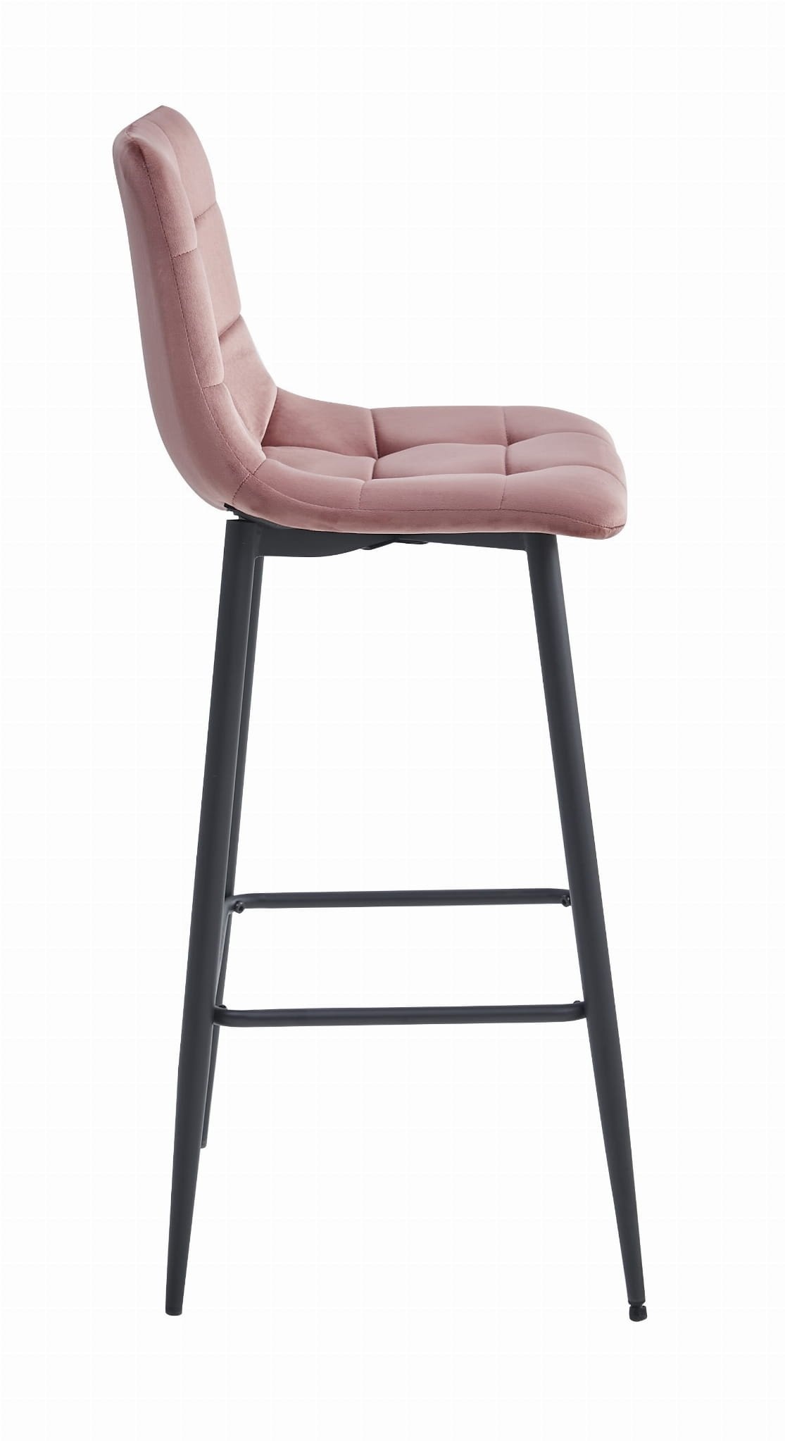 Design Barstoel Roze - Moderne Fluwelen Barkruk met Stalen Onderstel