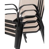 Design Tuinstoel Taupe - Moderne Metalen Tuinmeubelen - Stijlvol Buitencomfort