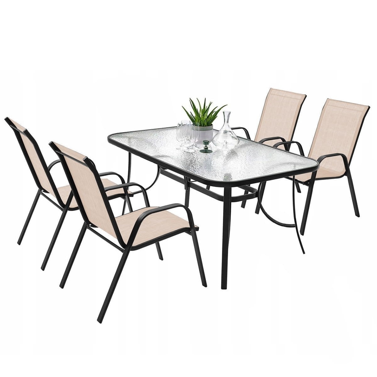 Weerbestendige Metalen Tuinstoel - Duurzaam Taupe Design - 120kg Belastbaar