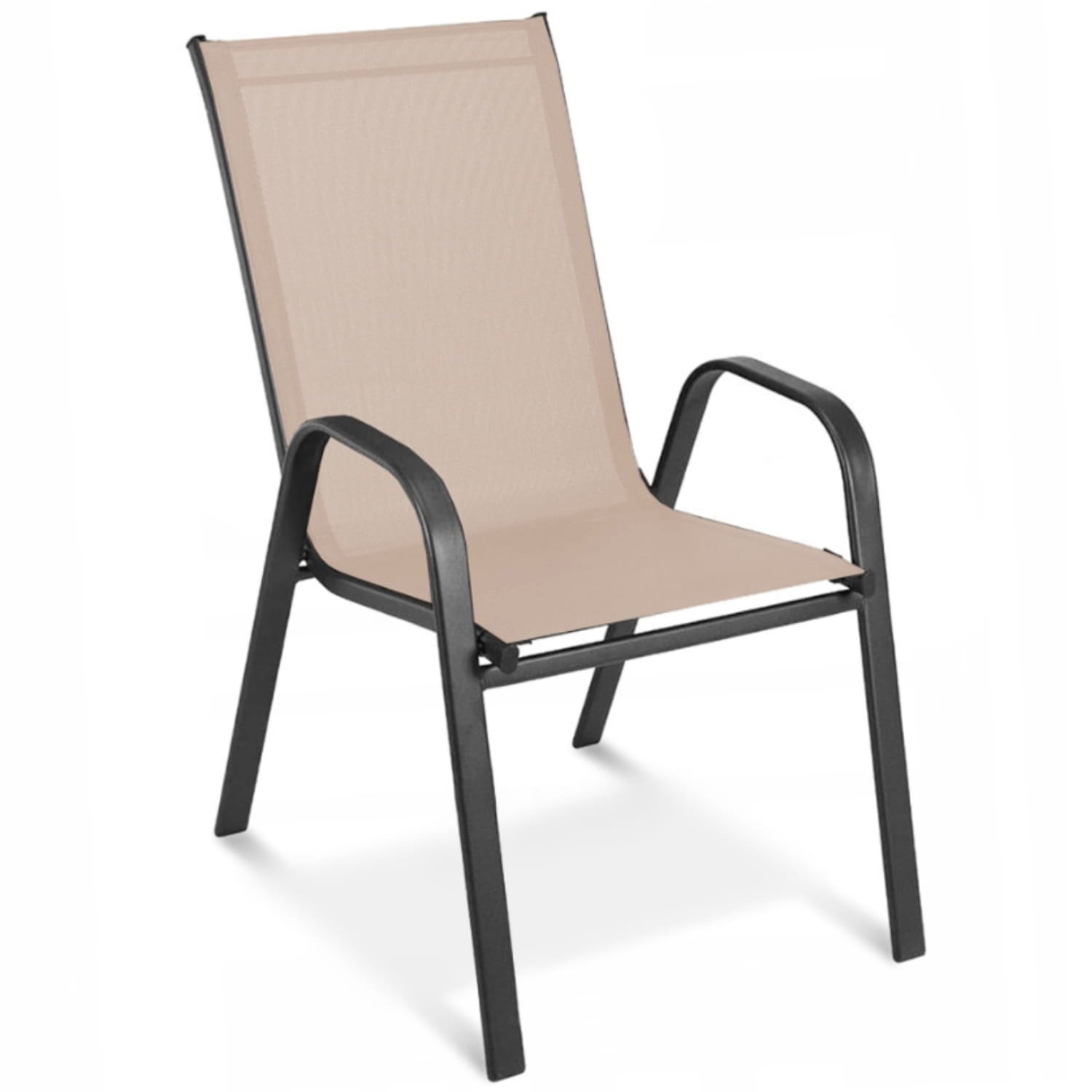 Weerbestendige Metalen Tuinstoel - Duurzaam Taupe Design - 120kg Belastbaar