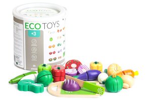 Klassieke Houten Keukenset voor Kinderen - 20 Snijbare Groenten - Tijdloos Speelplezier