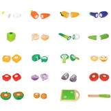 Speelkeuken Groenten Set - 20 Houten Delen - Rollenspel Speelgoed voor Kleine Koks