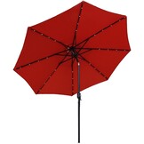 Zonne-energie Tuinparasol met LED Verlichting 3m - Terracotta