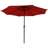 Zonne-energie Tuinparasol met LED Verlichting 3m - Terracotta