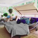 Premium Dubbele Tuinligstoel met Verstelbare Luifel - Extra Breed Comfort Ligbed