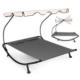 Ergonomische Duo Tuinbank met Zonnedak - Verplaatsbare Ligstoel voor Twee