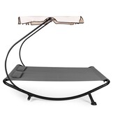 Ergonomische Duo Tuinbank met Zonnedak - Verplaatsbare Ligstoel voor Twee