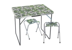Draagbare Picknickset - Jungle Stijl - Complete Set met 2 Stoelen