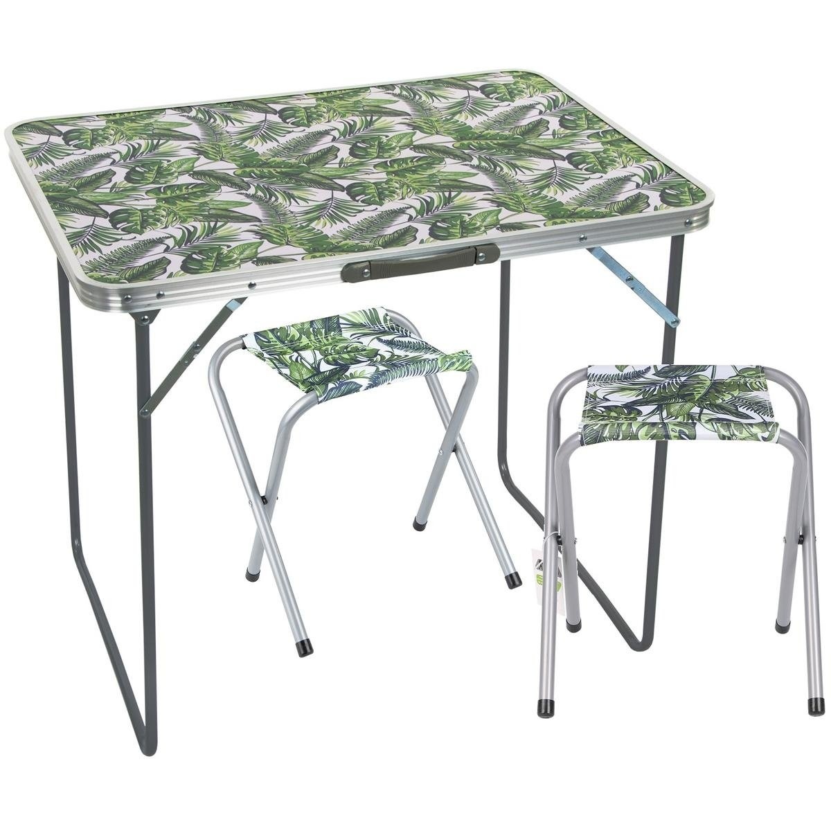 Draagbare Picknickset - Jungle Stijl - Complete Set met 2 Stoelen