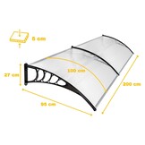 Design Deurluifel Boogmodel - Premium Polycarbonaat 200cm - Complete Set