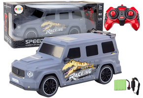 RC Model Auto 1:10 - Grijze Sportwagen met LED Verlichting - 40cm