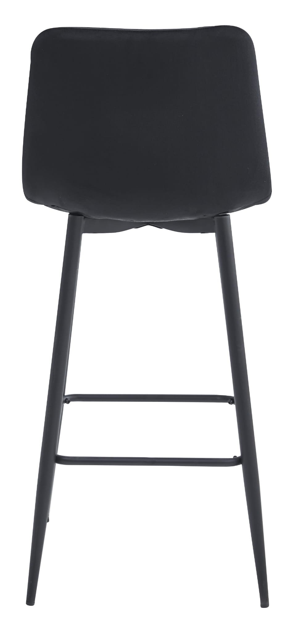 Comfort Barkrukken Set - 3x Fluwelen Zitting - Zwart met Voetensteun