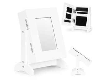 Make-up Spiegel Sieradenkast - Compact Beauty Meubel - Mat Wit