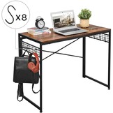 Industrieel Thuiskantoor Bureau - Donker Eiken/Metaal - Verstelbaar - 120cm