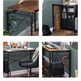 Compact Bureau met Opberghaken - Industrieel Design - 120x60cm