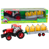 Realistische Rode Tractor met Werkende Motorkap en Aanhangwagen - Groot Formaat