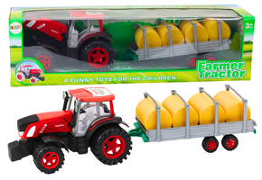 Realistische Rode Tractor met Werkende Motorkap en Aanhangwagen - Groot Formaat
