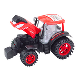 Realistische Rode Tractor met Werkende Motorkap en Aanhangwagen - Groot Formaat
