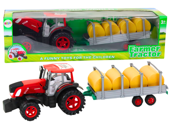 Complete Boerderijtractor Set - Extra Grote Rode Tractor met Hooiwagen
