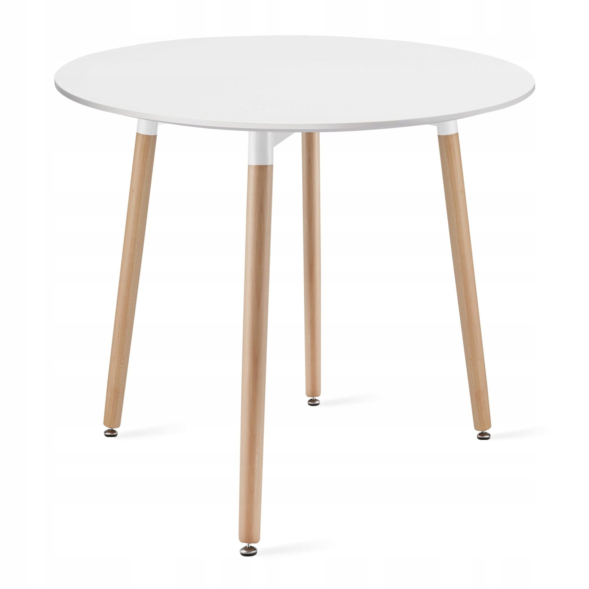 Moderne Eethoek - Scandinavisch Design - Wit/Zwart - Ronde Tafel met 4 Stoelen
