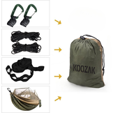 Duurzame Outdoor Hangmat met Geïntegreerd Muggennet - Premium Nylon - Natuurtinten