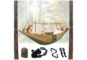 Natuurbeleving Hangmat met Beschermnet - Ruim 260cm - Muggenvrij Relaxen