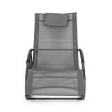 Luxe Ergonomische Tuinligstoel Grijs - Verstelbaar Ligbed met Organizer - 140 cm