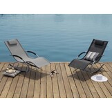 Comfort Tuinligbed Deluxe - Ergonomische Ligstoel met Opbergvak - Grijs