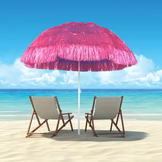 Stevige Strandparasol XL - Roze Hawaii Design - UV-bescherming - 160 cm