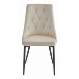 Moderne Eetkamerstoelen Set - 3x Beige Velvet - Betaalbare Luxe