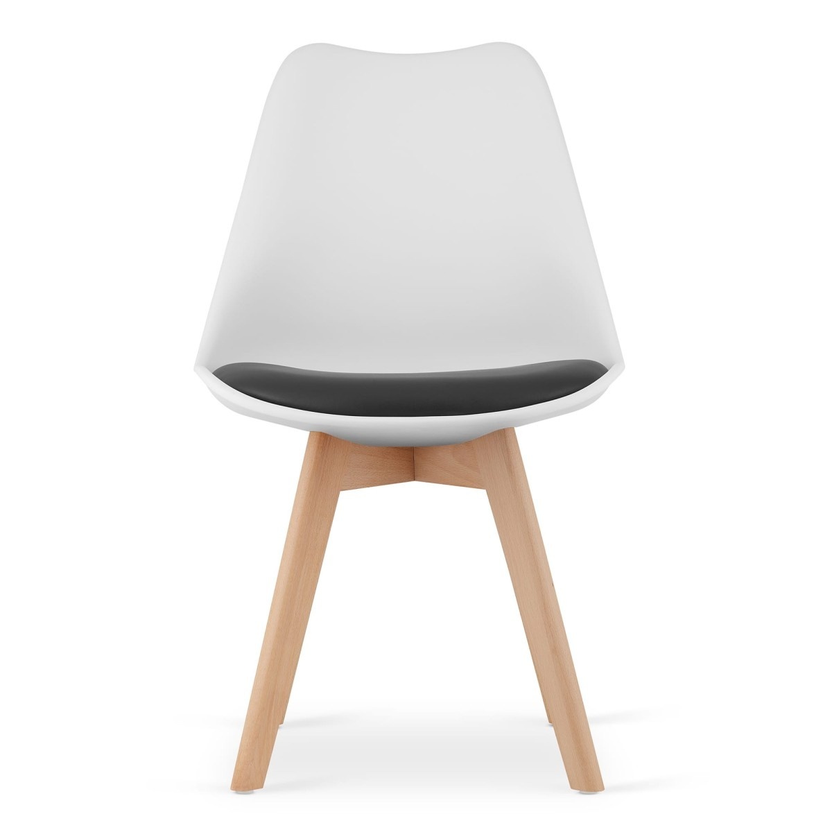 Design Eetkamerstoelen Set - 4 Scandinavische Stoelen met Kunstleren Zitting