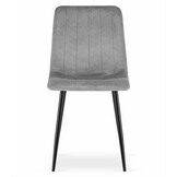 Design Velvet Stoel - Industrieel Zwart Frame - Lichtgrijze Zitting