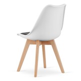 Design Eetkamerstoelen Set - 4 Scandinavische Stoelen met Kunstleren Zitting