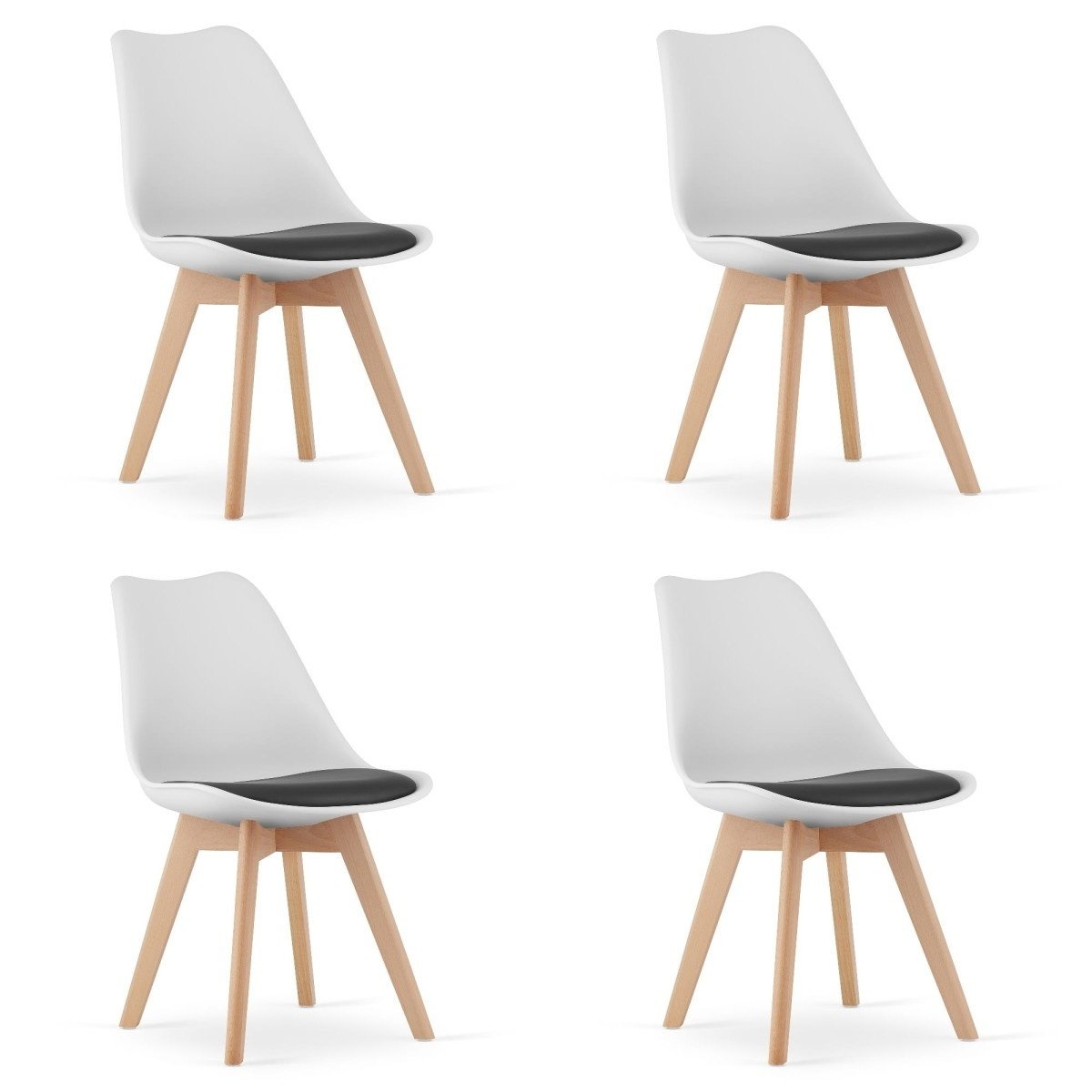 Voordelige Eetkamerset - 4 Moderne Stoelen in Scandinavische Stijl