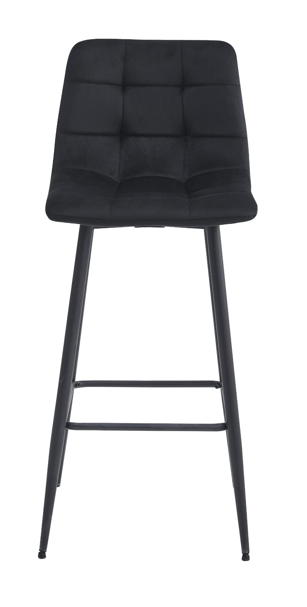 Moderne Barkrukken Set - 2x Zwart Fluweel - Industrieel Design