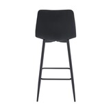 Moderne Barkrukken Set - 2x Zwart Fluweel - Industrieel Design
