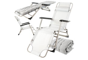 Ergonomisch Tuinligbed Deluxe - Verstelbare Relaxstoel met Gewichtloos Comfort - Grijs