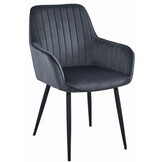 Luxe Velvet Eetkamerstoelen Set - Zwart Design 2-delig