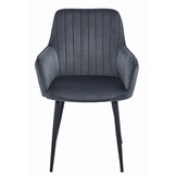 Compacte Velvet Eetkamerstoelen Duo - Zwart - Perfect voor Appartementen