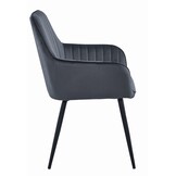 Compacte Velvet Eetkamerstoelen Duo - Zwart - Perfect voor Appartementen