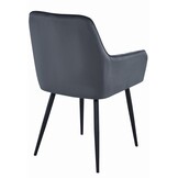 Compacte Velvet Eetkamerstoelen Duo - Zwart - Perfect voor Appartementen