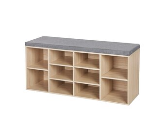 Comfortabele Schoenenbank met Verstelbare Planken - Extra Breed