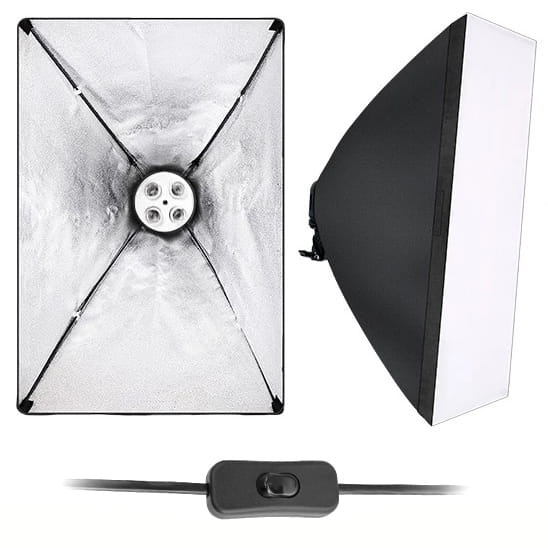 Professionele Studioverlichting Softbox 50x70cm - 4-Lampen Systeem met E27 Fitting