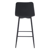 Luxe Fluwelen Barkrukken Set - Zwart Design met Hoge Rugleuning - 2 stuks