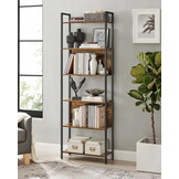 Industriële Boekenkast Loft Style - Rustiek Bruin Metaal - 186 cm
