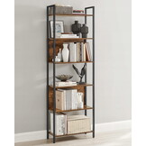 Industriële Boekenkast Loft Style - Rustiek Bruin Metaal - 186 cm