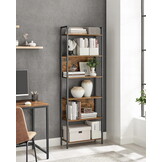Industriële Boekenkast Loft Style - Rustiek Bruin Metaal - 186 cm