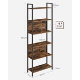 Stevige Boekenkast 23 kg/plank - Industrieel Design - Extra Sterk